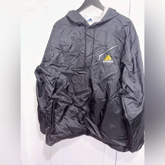 Vintage 90’s Adidas Flag Tag Pullover Windbreaker Jacket Side Zip Men's XL - Picture 1 of 5